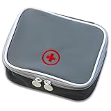 CYXZMYA Medikamententasche,Grau Reiseapotheke,Reiseapotheke Tasche,Erste Hilfe Tasche,Notfalltasche,Erste Hilfe Tasche Leer,Medikamententasche Reise,Square Organizer,für Office,Home,Reisen(Grau)