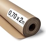 OFITURIA Naturbraunes Kraftpapier 70 g/m² – Rolle 0,70×2 m – 1 Rolle – Recyclingpapier für Verpackungen, Basteln und Dekoration – Reißfest – Geeignet für Acryl- und Ölfarben