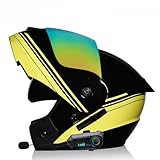 Unisex ​Bluetooth Full Face Klapphelm Motorradhelm Roller Helm Motorrad Integrierter ECE Zertifizierung Anti-Fog-Doppelspiegel Sturzhelm Motorrad Modularer Helm Für Frauen Männer