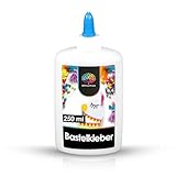 OfficeTree 250 ml Flüssigkleber Bastelkleber Lösungsmittelfrei - Bastelleim Kleber für Kinder geeignet - Transparent Trocknend für Große und Kleine Projekte