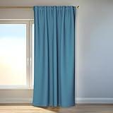 Homing Vorhang Kim Petrol | Verdunkelungsvorhang inkl. Multifunktionsband | Thermovorhang Hitzeschutz | Akustikvorhang Schalldämmung | Vorhang Blickdicht | Blackout Curtain | 140x245 cm | 1 STK.