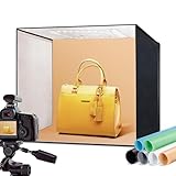 RALENO 50 x 50cm Fotobox, Fotostudio Set, Lichtbox Lichtwürfel 4500 lm 50W 5500K TLCI≥97 LED Beleuchtung, Tragbare Lichtzelt inkl. 6 Farbe Hintergründe für Produktfotografie | Modell: PKL-D550