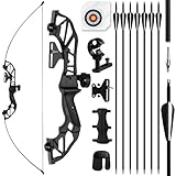 SERfawnCH 30LBS Rechtshänder Recurvebogen Set mit Carbon-Pfeilen Armschutz und Fingerling für Outdoor Jagd Survival Bogenschießen Training