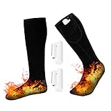 Gobesty Beheizbare Socken Mit Batterie, Heiz Socken Für Damen Herren, Wiederaufladbare 4000 Mah Beheizte Socken Heizung Mit Akku, Skisocken Beheizbar Fußwärmer Outdoor Reiten Camping Wandern Skifahren
