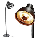 Elektro Terrassen Heizstrahler zum stellen oder hängen |1500-2000 Watt | Spritzwasserschutz (Design Heizpilz Ø 50cm 3 Heizstufen)