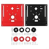 Für Holzbearbeitung Oberfrästisch Einsatzplatte ausgestattet mit zentralem Lochausrichtungssystem, Präzisionsbohren in verschiedenen Anwendungen (rot)