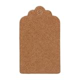 5 X 3 Cm Kraftpapier-Geschenkanhänger für Hochzeit, Geburtstag, Jakobsmuscheletikett, Leere Namenskarte, 100 Stück