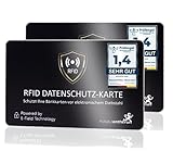 MakakaOnTheRun 2X RFID Blocker Karte (3fach geprüft: DEKRA + EMV + HF Labor) - 360° Schutzkarte für Geldbörse - NFC Blocker Karte - Schutzkarte gegen Datenklau - RFID Blocker Card