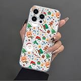 UEEBAI Weihnacht Hülle für iPhone 13 6.1 inch, Niedliche Transparent Weihnachten Handyhülle Dünne Silikon Christmas Schutzhülle mit Schneemann Motiv Stoßfeste Bumper Cover Case, Schneemann