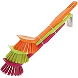 GONDMAX Spülbürste - 3er Set Schrubbürste für Geschirr und Spülbecken, robuste Kunststoffborsten, stabiler Kunststoff und Polyamid, Orange, Grün, Pink