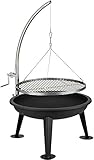 ACTIVA Schwenkgrill Merlin I Premium Feuerschale mit Grillrost inkl. hochwertigem & verchromtem Grillrost I Robuster Schwenkgrill mit feuerschale