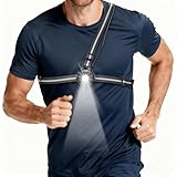 JIZZU Lauflampe Joggen Brustlampe, Biking Lauflicht IPX5 Wasserdicht Drehbar, USB Sports Lauflicht Wiederaufladbare Lauflampe, Mit reflektierendem Streifen, für Jogging und Outdoor-Aktivitäten