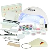 NAILS FACTORY Gelnägel Starterset Weiß - Nagelset für Anfänger - Gelnägel Nagelstudio Set mit LED UV Lampe, Nailart & Zubehör - Gel Nägel Set - Made in Germany