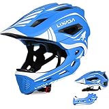 Lixada Fullface Abnehmbar Unisex 52-58cm Children's Helmet 2-In-1 Integrated Größenverstellbar- Mit Abnehmbarem Kinnschutz Helmet inliner Für Fahrräder, Skateboards