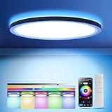 OTREN Led Deckenleuchte Dimmbar, 36W Deckenlampe RGB Farbwechsel mit Fernbedienung, 3240LM Rund Flach Lamp für Badezimmer Kinderzimmer Wohnzimmer Schlafzimmer, Ø30CM