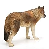 Haofy Wolf-Figurenspielzeug, Realistisches Braunes Wolfsmodell für, Hervorragende Dekoration für Zuhause und Lernen, ca. 7 X 3 X 5 Zoll