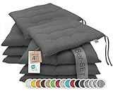 ZOLLNER 8er Set Sitzkissen in 40x40cm - gemütliche...