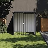 Gecheer Kleintierstall mit Dach Schwarz 110x103x109 cm Verzinkter Stahl Hühnerkäfig, Hühnergehege, Hühnerhaus, Freilaufgehege, Hasenstall