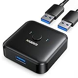 iDsonix USB 3.0 Switch, Bi-Direktional USB Switch 2 PC USB Umschalter 2 in 1 Out (1 in 2 Out) USB KVM Switch für PC, Drucker, Scanner, Tastatur, 2 Computer teilen Sich 1 USB Gerät