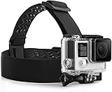 MyGadget Action Kamera Zubehör Kopfband Kopfhalterung mit J-Hook Adapter - Actioncam Kopfgurt Sport & Outdoor Kompatibel mit u.a. GoPro Hero 10 9 8 7 Xiaomi Yi