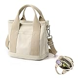 Damen Henkeltaschen Canvas Tragetasche Große Kapazität Handtasche, Handtasche mit mehreren Taschen, Crossbody Taschen mit Reißverschluss,Damen Canvas Tote Geldbörsen Umhängetasche Vintage Tragetaschen