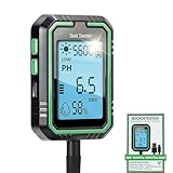 Rhein-B® Boden Feuchtigkeitsmesser für Pflanzen - [Schwarzgrün] - Integrierte 500-mAh-Batterie – Lange Akkulaufzeit großformatiger LCD-Bildschirm mit 360-Grad-Betrachtung Premium Bodentester
