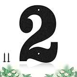 Moderne Hausnummer aus Metall, 7,6 cm, langlebig, für den Außenbereich, Garten, Garage, Briefkasten, Dekoration, Buchstabe mit Nagelset, stabile Hausnummer für draußen, visuelles Schild (2)