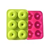 NVUGFJ 2 Stück Donuts Backform,Donut Maker,Brötchenbackformen,Donuts Backform Mit 6 Fächern,Anwendbar Auf Zum für Backen Von Kuchen,Donuts,Cupcakes,Keks und Muffinblech(Farbe Zufällig)