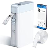 Etikettendrucker, Bluetooth Etikettiergerät Mini Beschriftungsgerät Selbstklebend, Label Printer, Ettikettiergeraet für Zuhause,Küche,Schule,Büro & Kleinunternehmen mit einer Rolle Etikettenpapier