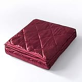 Sleepymoon Gewichtsdecke Therapiedecke Schwere Decke für Besseren Schlaf Stressabbau und Angstzustände Weighted Blanket Beschwerte Decke (Seidiges Rot, 152 * 203cm-6.8kg)