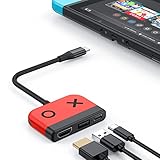 Switch Dock for Nintendo Switch OLED, 3 in 1 Switch TV Adapter with 4K HDMI, USB 3.0 Port, Type C 65W Charging, Portable Switch Docking Station Travel, for Samsung Dex S21, MacBook