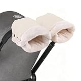 NICEWAT Handwärmer Kinderwagen, Wasserdicht und Winddicht Handmuff für Kinderwagen, Universalgröße Stroller Handmuff mit warme Plüschmaterial Fleece für alle Kinderwagen Buggy