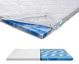 Gel Soft Topper 140x200 cm oder 160x200cm - Hochwertiger -Bezug - Umlaufendes Klimaband - Qualität Made in Germany - Gel-Topper 140 x200 (140 x 200 cm)