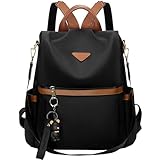Leathario Rucksakck Damen klein,Diebstahlsicher Cityrucksack,PX4 Wasserdichtere Rucksackhandtasche,Eleganter Tagesrucksack für Büro,Pendeln,Arbeit,Backpack Women für Reisen,Einkaufen,Schwarz