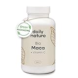 dailynature Bio Maca + Vitamin C Kapseln mit 3000 mg Bio Maca je Tagesdosis | 180 Kapseln (1,5 Monate Vorrat) | mit Maca & natürlichem Vitamin C | hochdosiert & BIO Zertifiziert | Made in Germany