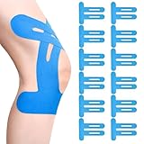 MOTIBACK Kinesiotapes für Knie, 12 Stück Vorgeschnittenes Knie Tape, Kinesiologie Tape & Knietape für Sport, Wasserdicht und Hautfreundlich, Physio Tape zur Unterstützung (Blau)