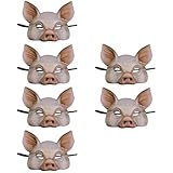 VICASKY 6 Stück Tiermaske Halbes Gesicht Ballmaske Maskerademaske Für Kinder Schweinemaske Schweineförmige Maske Für Schweinepartymaske