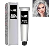 Haarfarbe Grau Silber,Temporäre Silber Grau Haar Wachs,Temporäre Grau Haarfarbe Wachs,Unisex Grey Hair Colour Cream,Haarwachs Temporäres Haarfarbe Wachs,Unisex Grey Hair Colour Cream