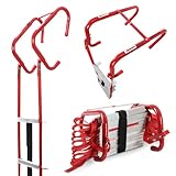 Eulenke 4,5m Faltbare Feuerleiter mit Schnellentfaltung 3 Sekunden und Verstellbaren Haken - 450kg Traglast EN1147 Zertifiziert,Für Haus Schule Büro - rutschfeste Alu Sprossen Rostfrei Leicht