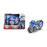 Dickie Toys – Polizei Motorrad – Spielzeug Motorrad für Kinder ab 3 Jahren, mit Licht- und Soundeffekte, Freilauf, ausklappbares Warnschild, 15 cm lang, 203302031, Mehrfarbig