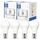ehomeled E27 LED Glühbirne A60 Kaltweiß (6500K), 806 Lumen 5,9W (=60W), Energiesparende Klassische LED Birne, Ideal für Wohnzimmer, Schlafzimmer & Büro, 4er-Pack