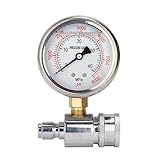 Verbessertes Hochdruckreiniger-Messgerät, 6000 psi, 0,95 cm Gewinde, einfacher Anschluss für Auto, Quickconnect-Edelstahl-Druckmessgerät