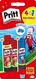 Pritt Klebestift, sicherer und kinderfreundlicher Kleber für Kunst und Bastelarbeiten, starker Klebstoff für Schule & Bürobedarf, 4+1 Multipack, 5 Stück