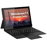 Tibuta 2 en 1 Windows 11 Tablet PC 10.1 Inch IPS 1280 * 800 Intel Celeron N4100 Processor Dual-Mode Linked Keyboard 128G ROM WiFi(AZERTY Clavier français)