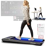 sWalk Walking Pad Laufband mit LED - 1-6 km/h Geschwindigkeit mit interaktivem LCD-Display & App Verbindung - Flexibles Under Desk Schreibtisch Treadmill für Zuhause & Büro