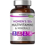 Multivitamin Tabletten und Mineralien für Frauen 50 Plus | 120 vegetarische Tabletten | mit Vitamin D3, B12, B6, Eisen, Biotin, Co-Enzym Q10 + Soja-Isoflavone | von Horbaach