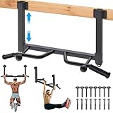 Kipika Multifunktionale Joist Mounted Pull Up Bar, 4 Stufen der Höhenverstellung, Multi-Winkel-Griff, Chin Up Bar Joist Mount, Home Gym Workout Krafttraining Ausrüstung