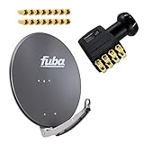 Premium X Satelliten-Komplettanlage Fuba DAA 850 A Satellitenschüssel Alu Anthrazit Octo LNB 16x F-Stecker für 8 Teilnehmer