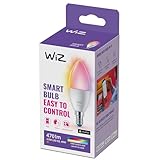 WiZ Tunable White and Color LED Lampe E14 (470 lm), 40 W 1er-Pack Lampe mit 16 Mio. Farben oder warm- bis kaltweißem dimmbarem Licht, smarte Lichtsteuerung über WLAN per Stimme/App