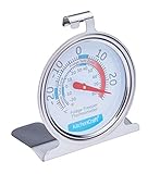 Kitchen Craft Gefrier-/Kühlschrankthermometer mit Mindest- und Höchsttemperaturanleitung, Edelstahl, Silber, 12 x 17 x 22 cm
